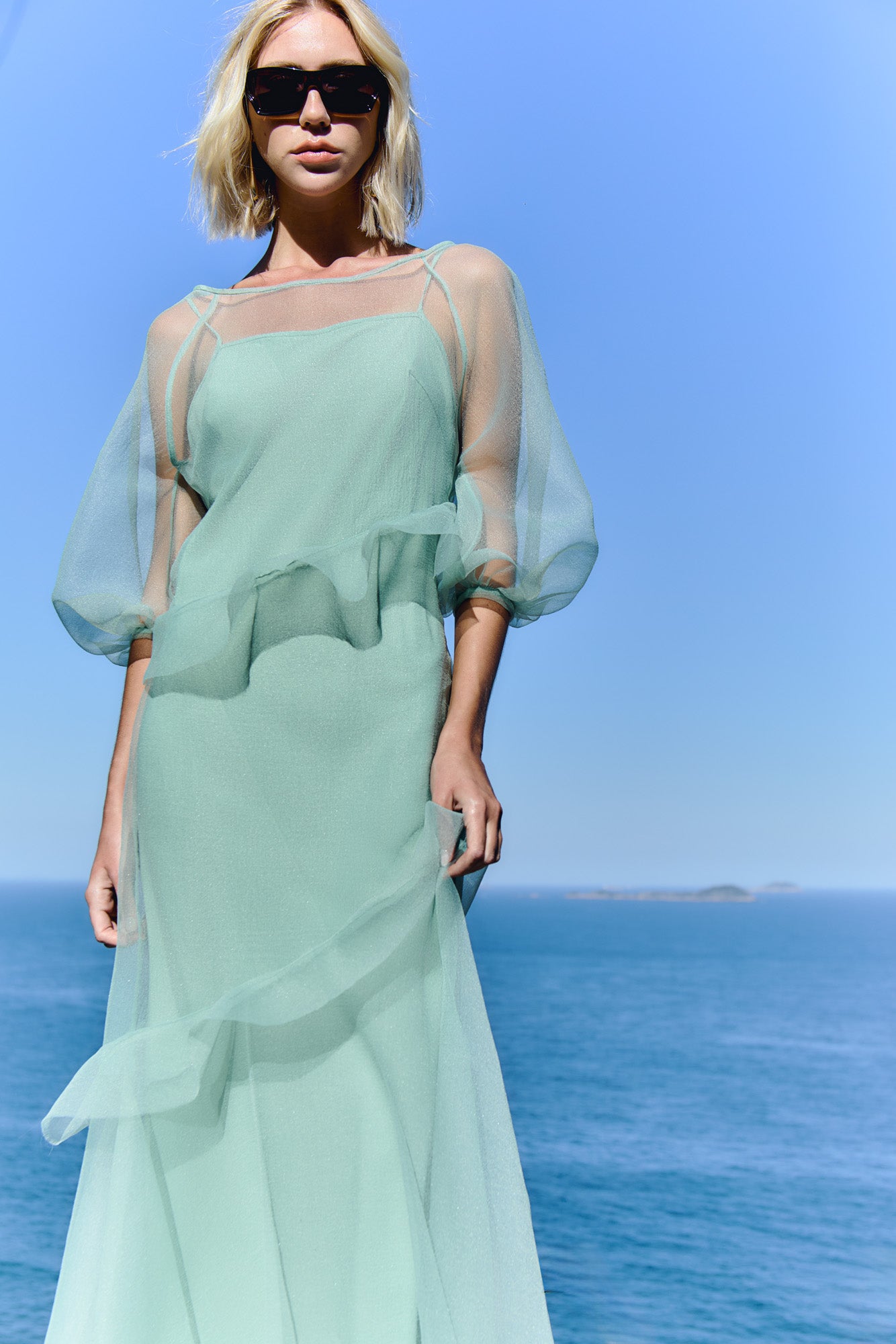 Vestido Sunset Organza Babados | 013531