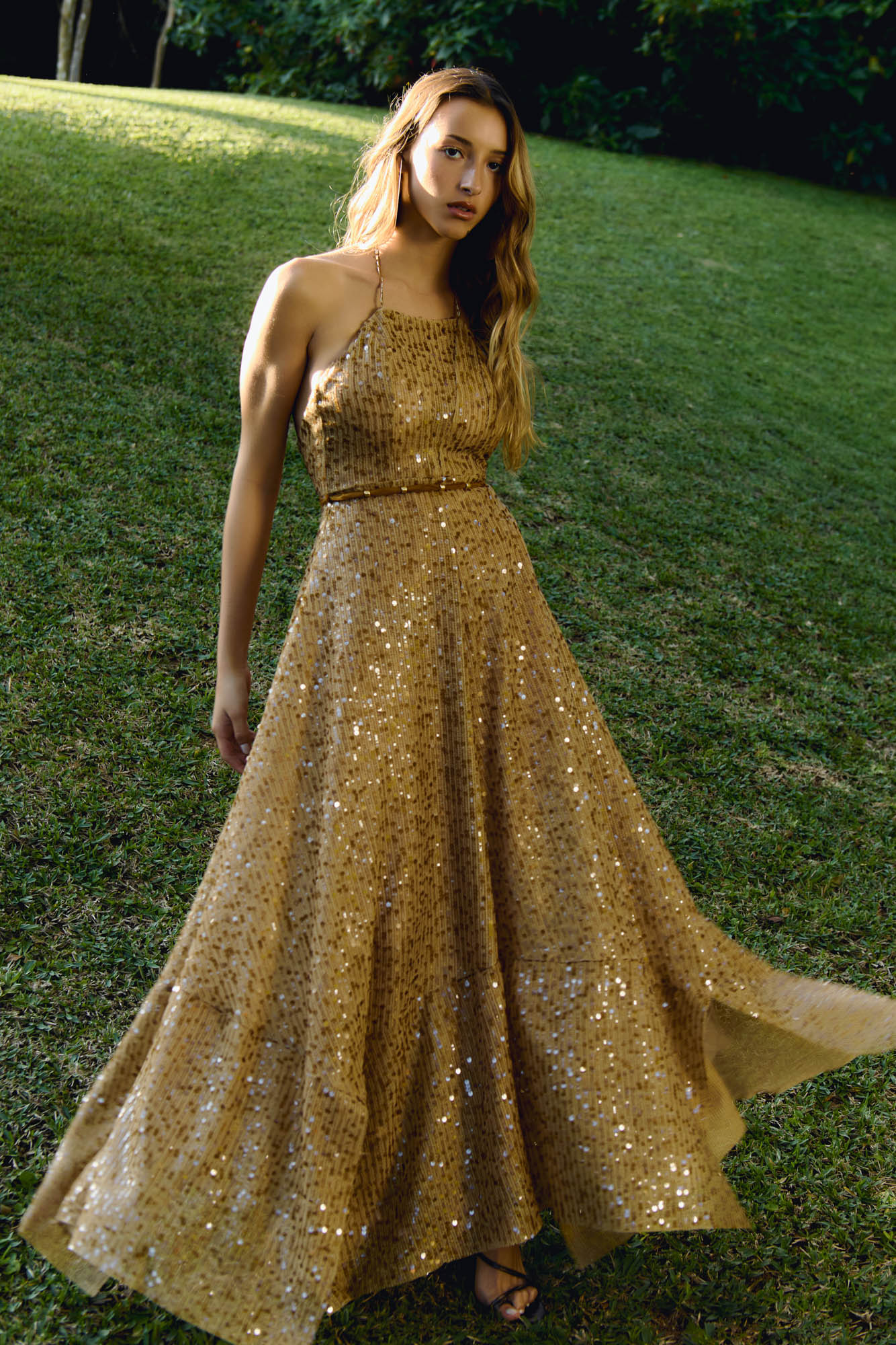 Vestido Longo Paete Scape | 013470