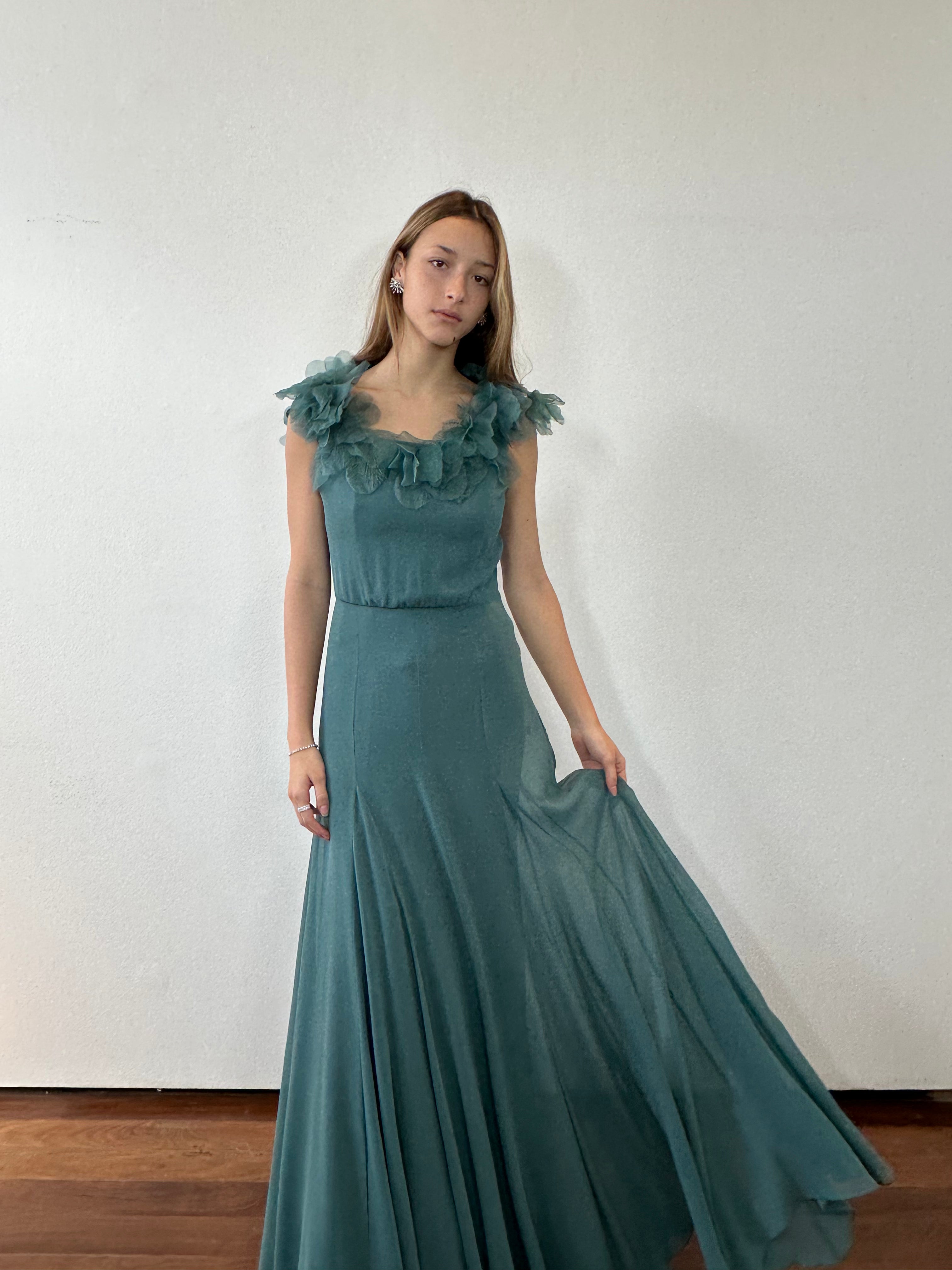 Vestido Leaves Longo | 013259