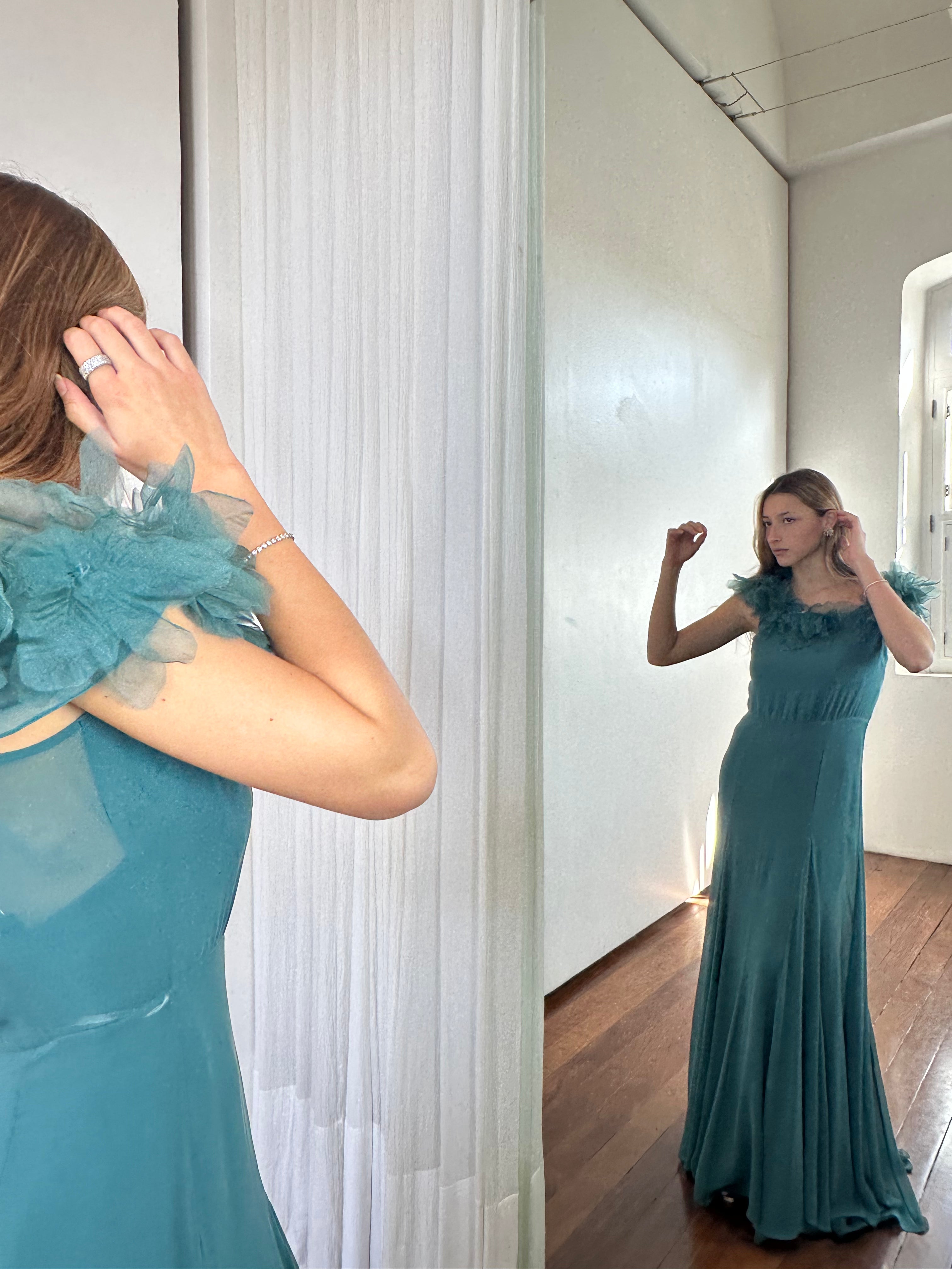 Vestido Leaves Longo | 013259