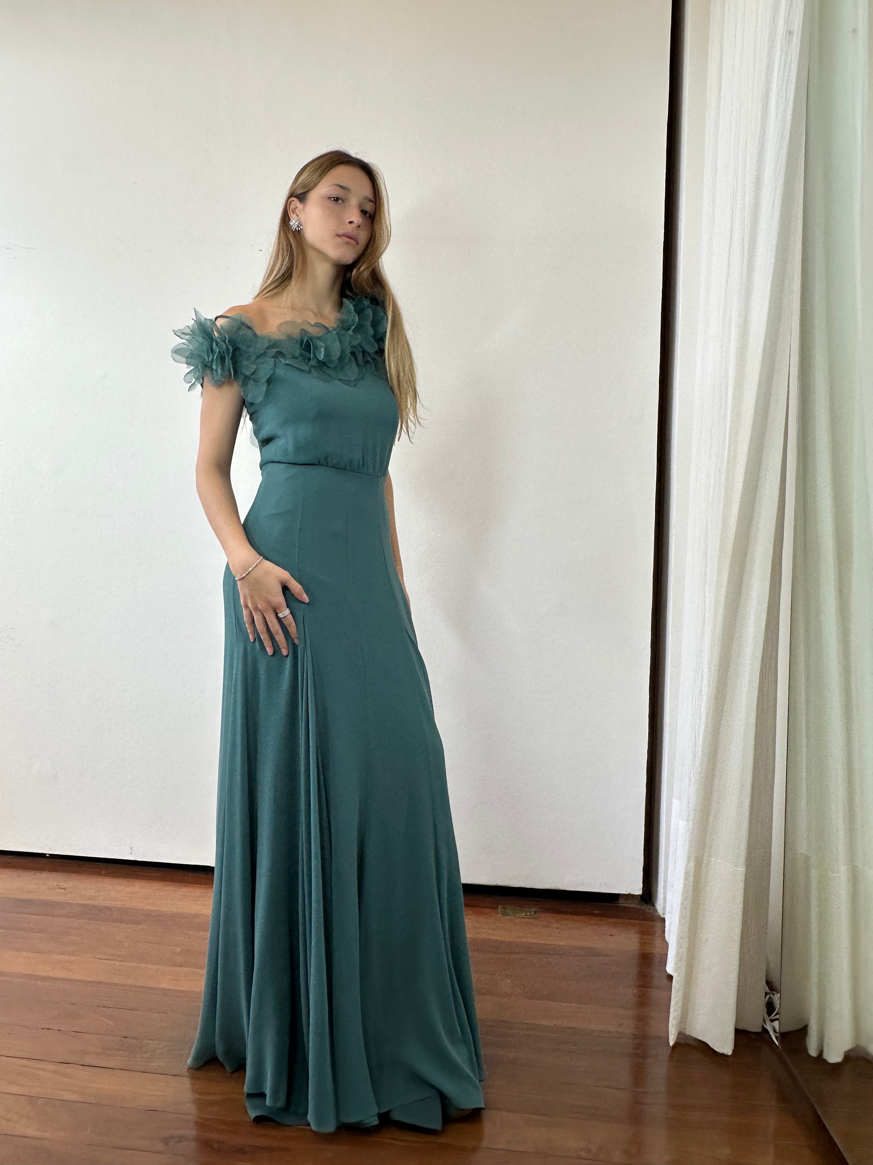 Vestido Leaves Longo | 013259